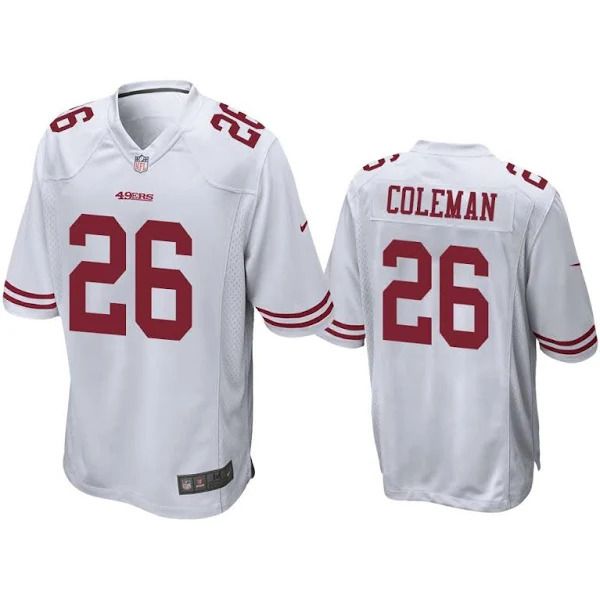 Men San Francisco 49ers #26 Tevin Coleman Nike White Game Player NFL Jersey->san francisco 49ers->NFL Jersey
